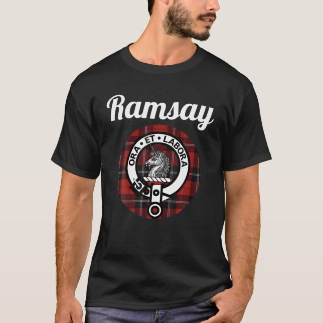 Ramsay Clan Scottish Name Coat Of Arms Tartan T-Shirt (Front)