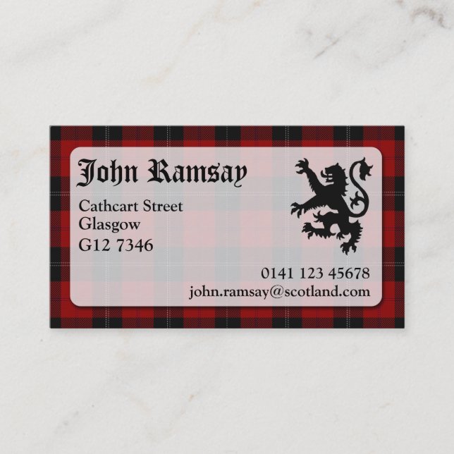 Ramsay Tartan Carte de visite (Devant)