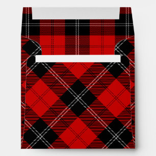 Ramsay tartan red black plaid envelope