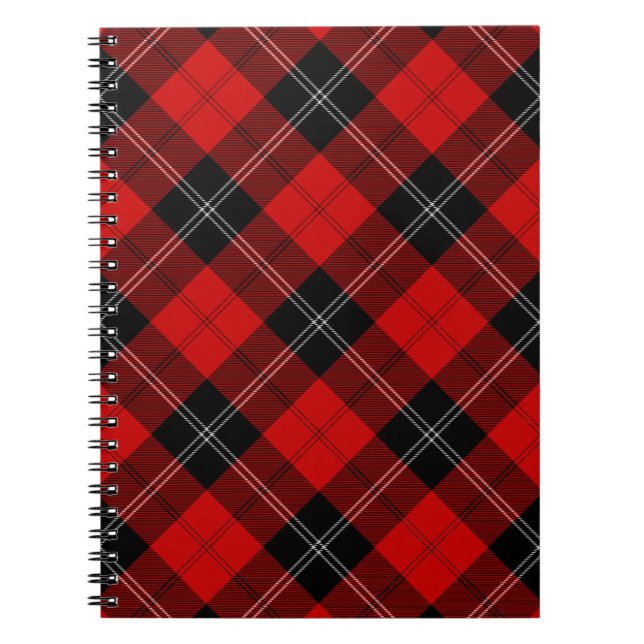 Ramsay tartan red black plaid notebook (Front)