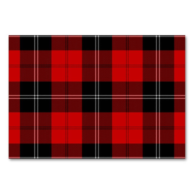 Ramsay tartan red black plaid table number (Front)