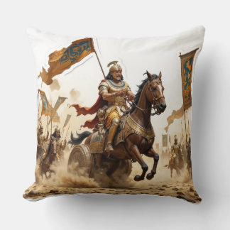 Ramses II Leading the Battle of Kadesh Throw Pillow