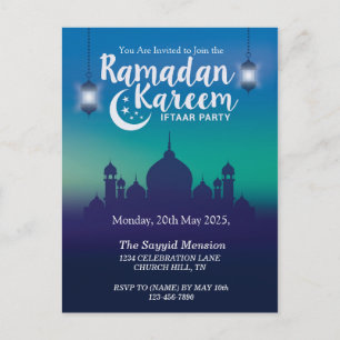 Ramzan Kareem Iftar Party Invitation Postcard