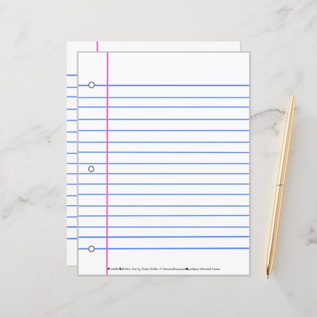 Ran Out of Lined Paper? Write On These Sheets  (Front/Back In Situ)