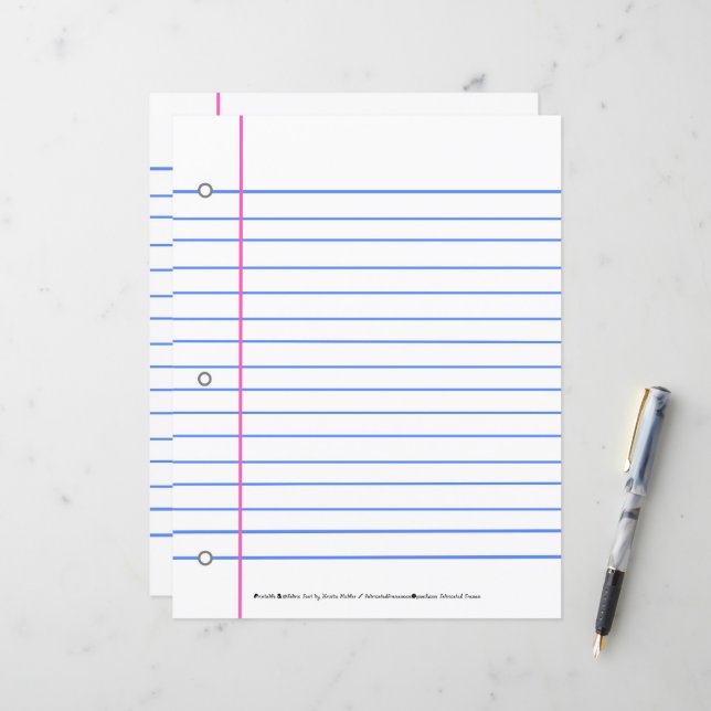 Ran Out of Lined Paper? Write On This Sheet Paper (Front/Back In Situ)