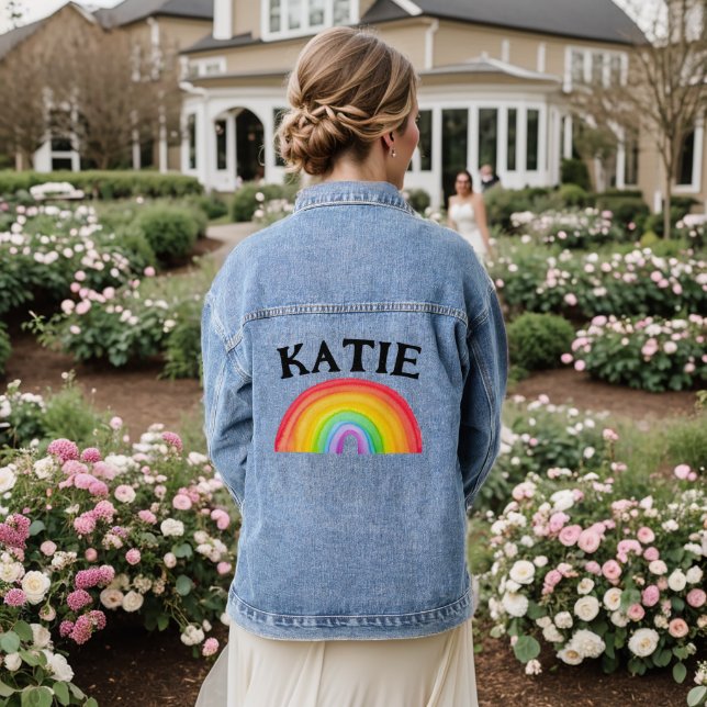 RANBOW Personalized NAME Denim Jacket (Wedding Back)