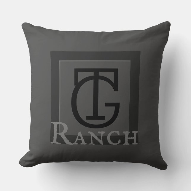 Ranch Cattle Brand Custom Initials Throw Pillow (Front)