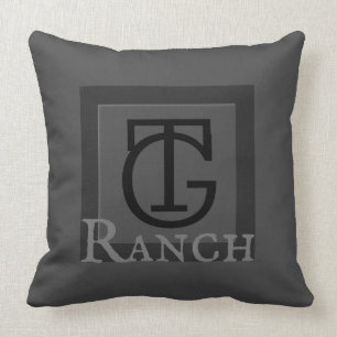 Ranch Cattle Brand Custom Initials Throw Pillow