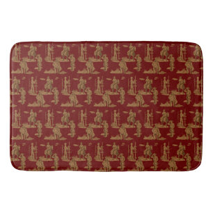 Ranch Cowboys Horse Calf Fence Bath Mat