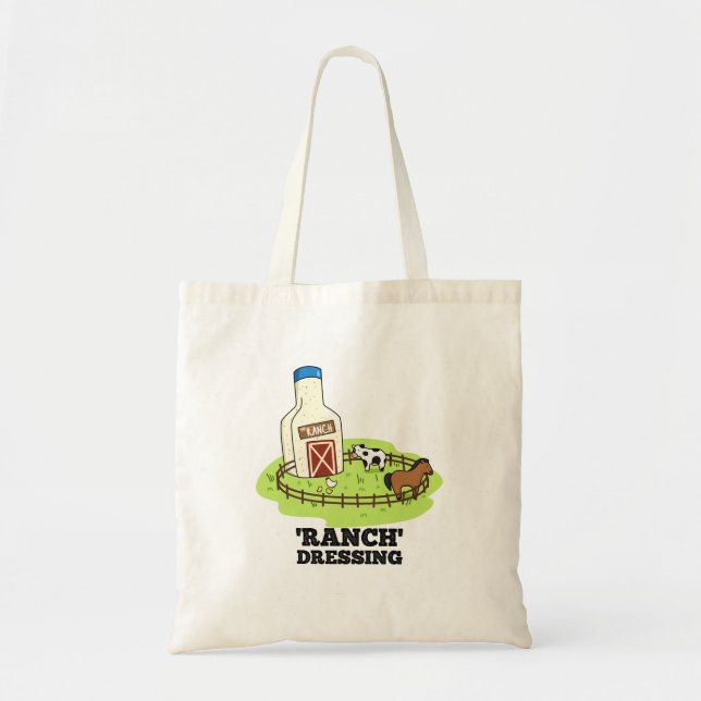 Ranch Dressing Cute Food Pun Tote Bag (Front)