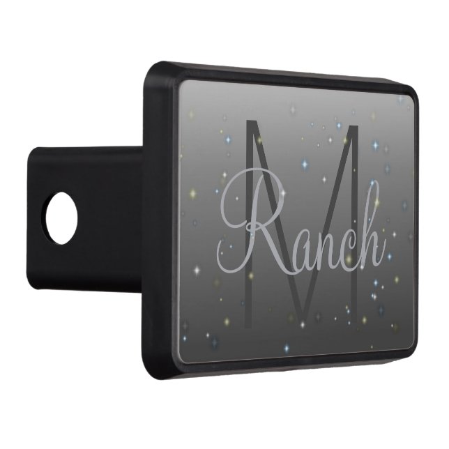 Ranch Farm Initial Monogram & Custom Name Truck Trailer Hitch Cover (Right)