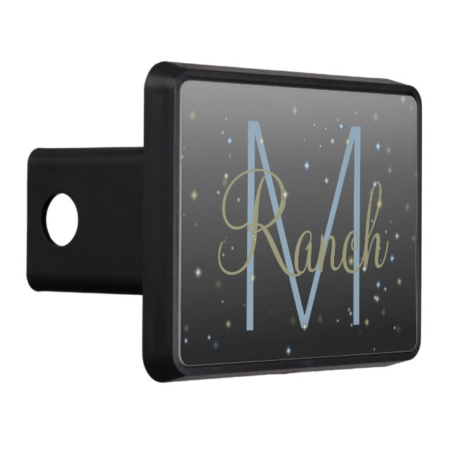 Ranch Farm Initial Monogram & Custom Name Truck Trailer Hitch Cover (Right)