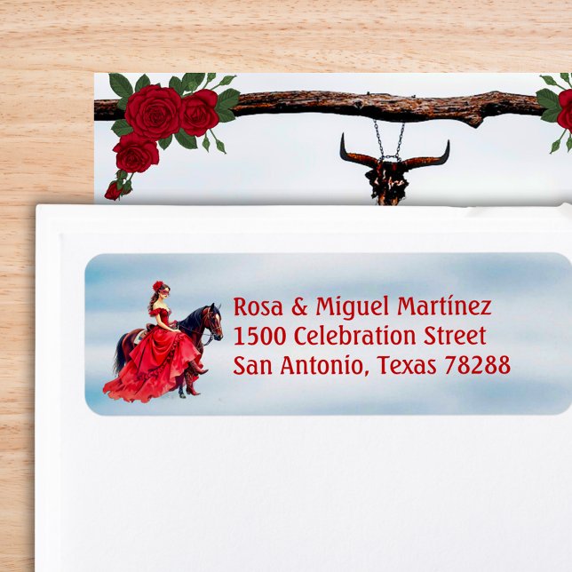 Ranch Masquerade Quinceañera Adresse de retour (Ranch Masquerade Quinceañera Return Address Label)