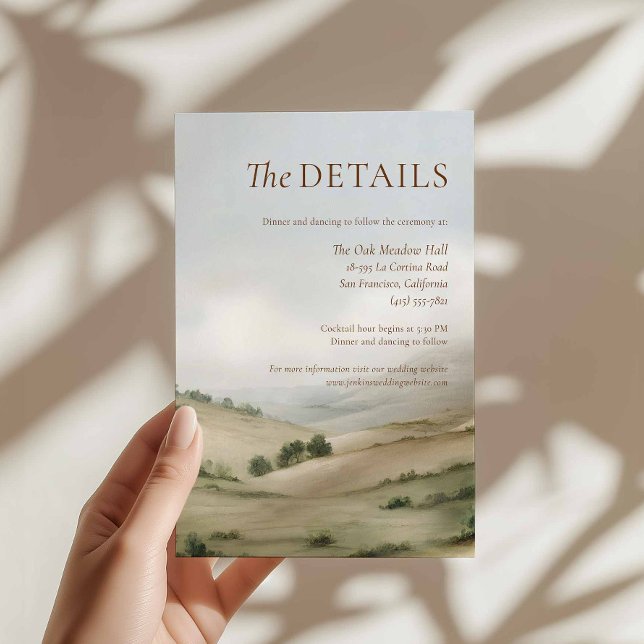 Ranch Outdoor Wedding Details Card (Ranch Country Wedding Details Card)