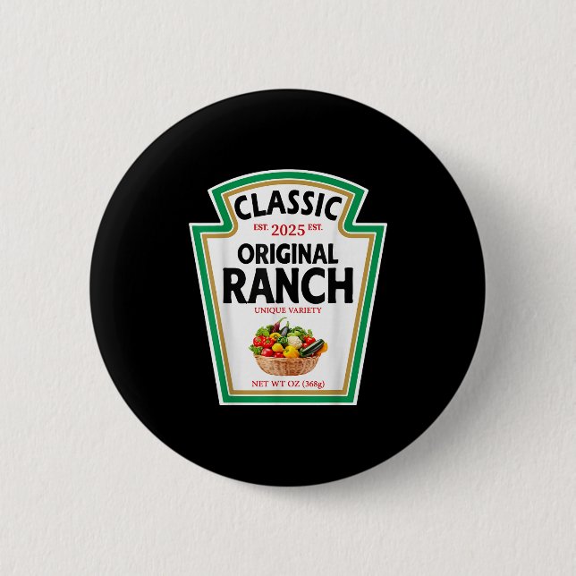 Ranch Sauce Green Salad Dressing Condiment Diy Hal 2 Inch Round Button (Front)