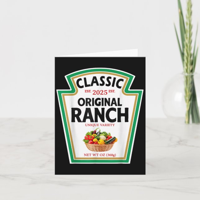 Ranch Sauce Green Salad Dressing Condiment Diy Hal Card (Front)