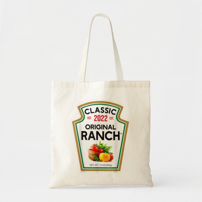 Ranch Sauce Green Salad Dressing Halloween Costume Tote Bag (Front)