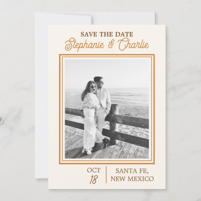 Ranch Wedding with photo Save The Date Invitation (Front)