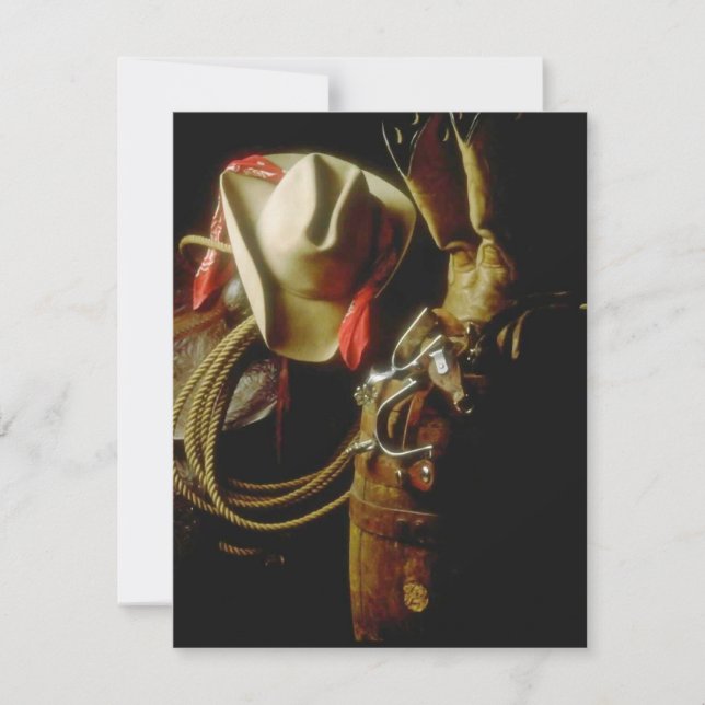 Ranch Western Wear Gear Blank Announcement invite (Front)
