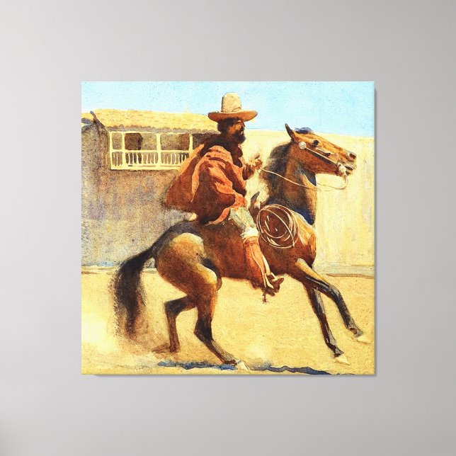 Ranchero of Old California by Maynard Dixon Canvas Print (Front)