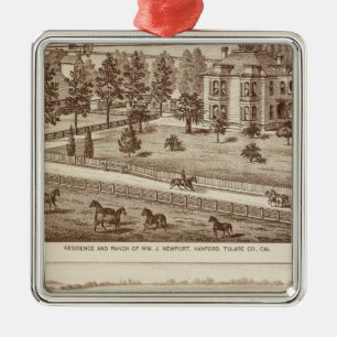 Ranches, Hanford, Cal Metal Ornament