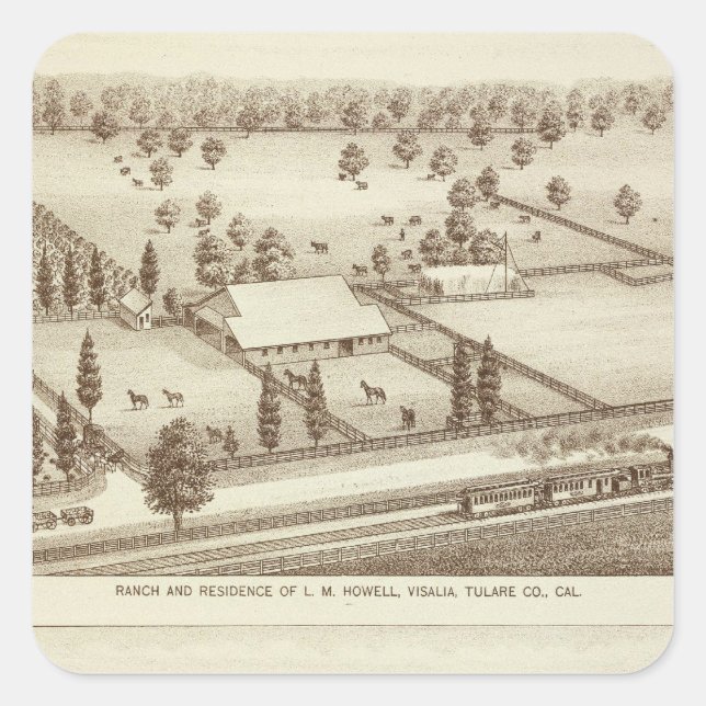 Ranches, Visalia, Cal Square Sticker (Front)