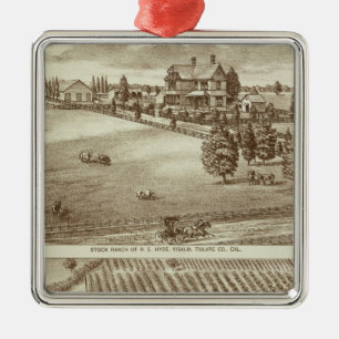 Ranches, Visalia, Tulare, Cal Metal Ornament