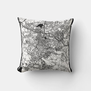 Ranchi Jharkhand City Map Throw Pillow