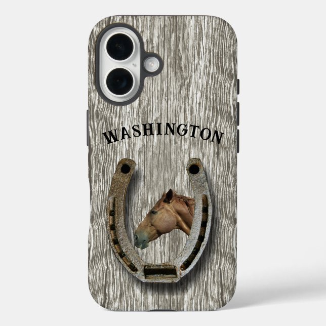 Ranching and Horses - Horseshoe design Personalize Case-Mate iPhone Case (Back)
