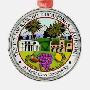Rancho Cucamonga (California) City Seal Metal Ornament