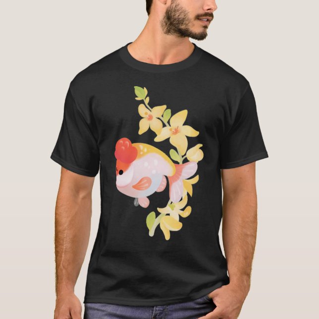 Ranchu And Forsythias 1  T-Shirt (Front)