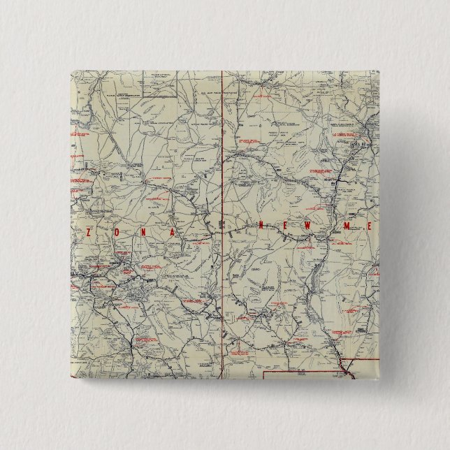 Rand McNally Official 1925 Auto Trails 2 Inch Square Button (Front)