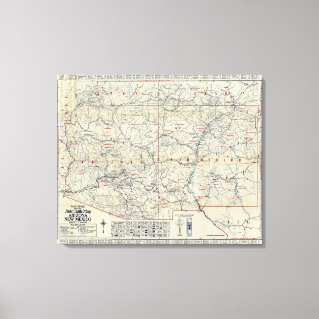 Rand McNally Official 1925 Auto Trails Canvas Print (Front)