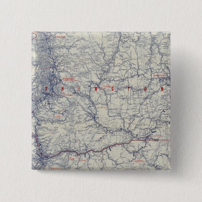 Rand McNally Official 1925 Auto Trails Map 2 Inch Square Button (Front)