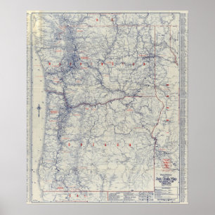 Rand McNally Official 1925 Auto Trails Map Poster