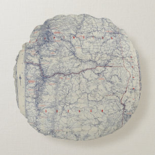 Rand McNally Official 1925 Auto Trails Map Round Pillow