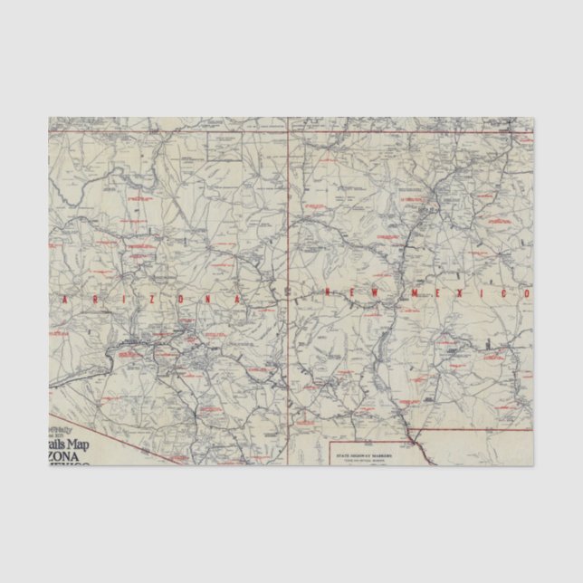 Rand McNally Official 1925 Auto Trails Tissue Paper (Front)