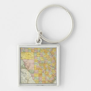 Rand McNally Railroad And County Map Of Texas Keychain