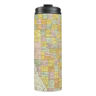 Rand McNally Railroad And County Map Of Texas Thermal Tumbler