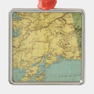 Rand McNally's Map Of Alaska Metal Ornament
