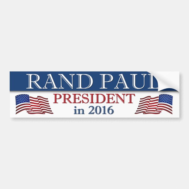 Rand Paul 2016 Patriotic Bumper Sticker (Front)