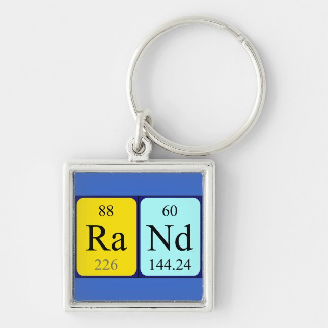 Rand periodic table name keyring (Front)