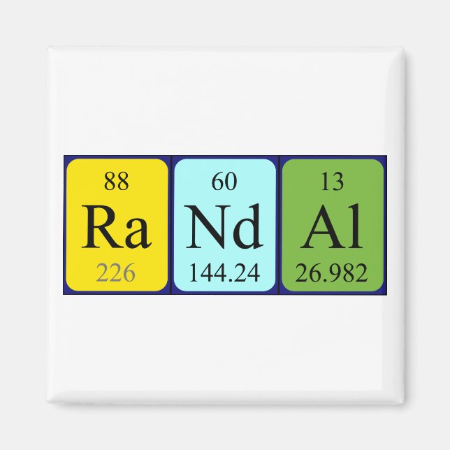 Randal periodic table name magnet (Front)