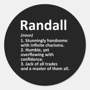 Randall Definition Personalized Name Funny Birthda Classic Round Sticker