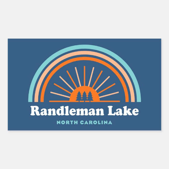 Randleman Lake North Carolina Rainbow Sticker (Front)