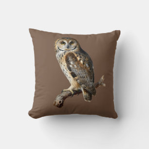 “Randolph” - A Watchful Silence, An Owl’s Portrait Throw Pillow