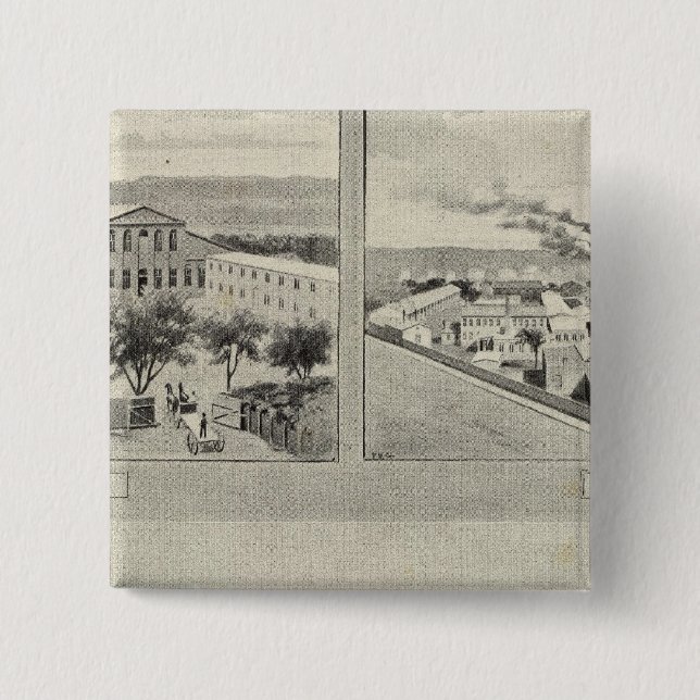 Randolph & Clowes, Waterbury 2 Inch Square Button (Front)