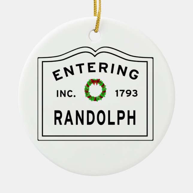 Randolph, MA Vacances Ornement en verre de couronn (Devant)