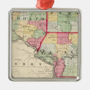 Randolph, Perry, Jackson counties Metal Ornament