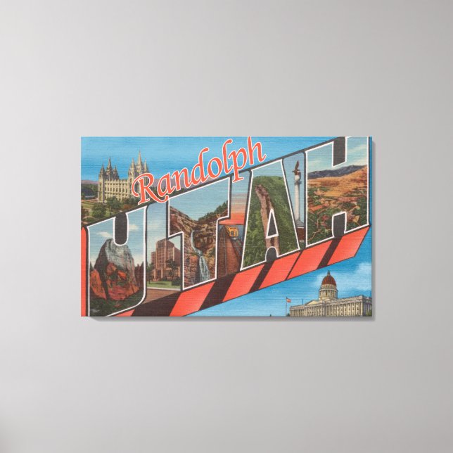 Randolph, Utah - Large Letter Scenes Canvas Print (Front)